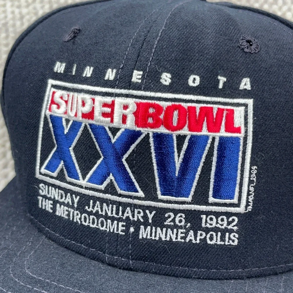 Vintage Washington Redskins Hat Cap Snapback Super‎ Bowl XXVI 90s USA Wool Black